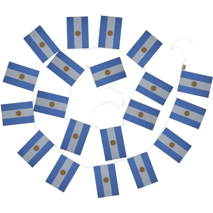 AZ FLAG - Fahnenkette Argentinien 6 Meter Mit 20 Flaggen - 21x14 cm - Argentinische Girlande Flaggenkette 14 x 21 cm – Bild 6
