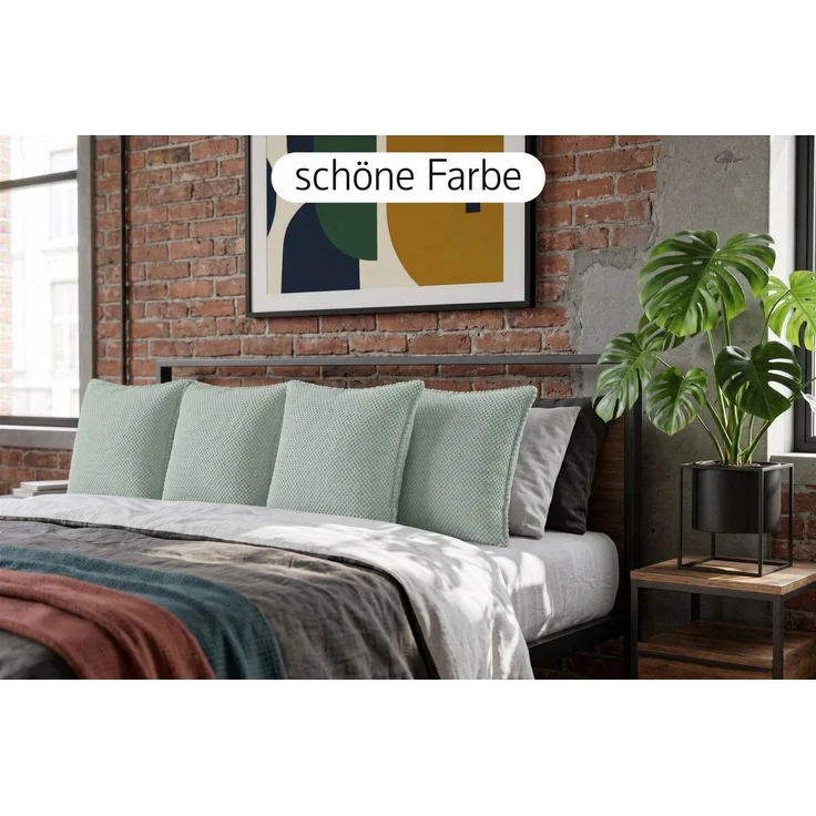 Amilian Dekokissen 4er Set Dekokissen mit Füllung, für Sofa Sessel und Bett geeignet pflegeleicht und waschbar – Bild 4