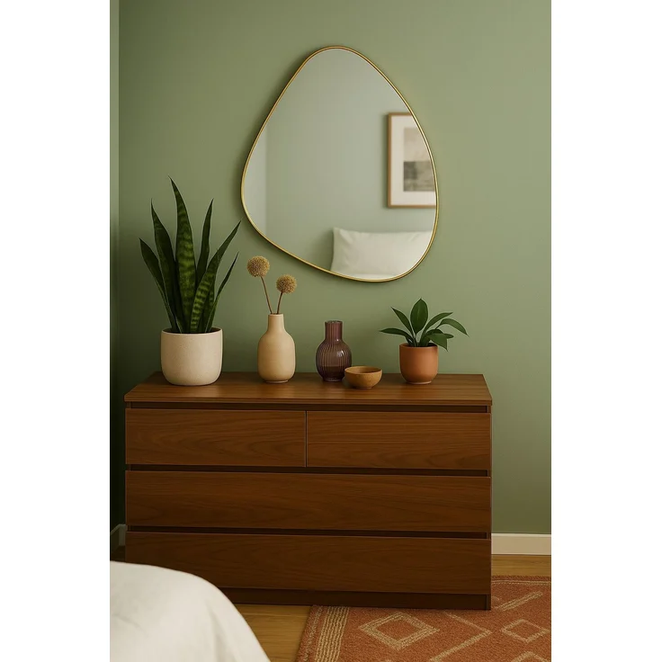 Design Wandspiegel in Gold – Modern, elegant & vielseitig – 52 × 63 cm – Bild 1