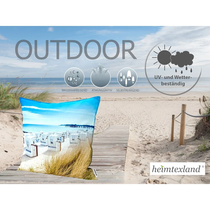 heimtexland Â® Outdoorkissen Lotus Effekt 45x45 Garten Dekokissen Wasserabweisend Outdoor Lounge Deko Kissen Typ742 Maritim StrandkÃ¶rbe – Bild 3