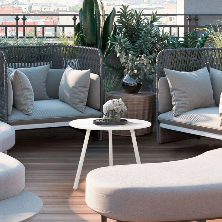 CLP Couchtisch Minot wetterfest und UV-beständig,weiß – Bild 3