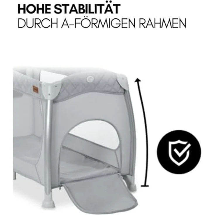 Hauck Select Premium Reisebett mit Aufsatz Play N Relax Center Quilted Grey – Bild 4