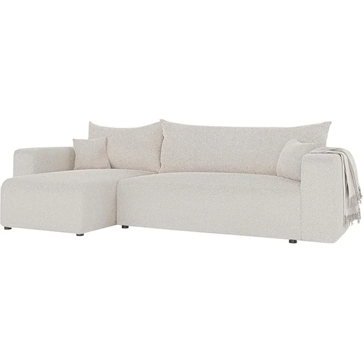 3-Sitzer-Ecksofa mit Schlaffunktion, Stauraum & beidseitig montierbarer Récamiere, Creme, 200 x 125 cm – Bild 4