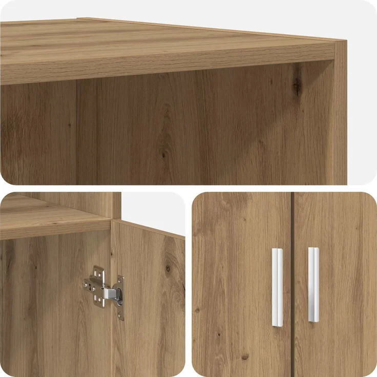 vidaXL Highboard Artisan-Eiche 70 x 42,5 x 185 cm Holzwerkstoff 3446611 – Bild 4