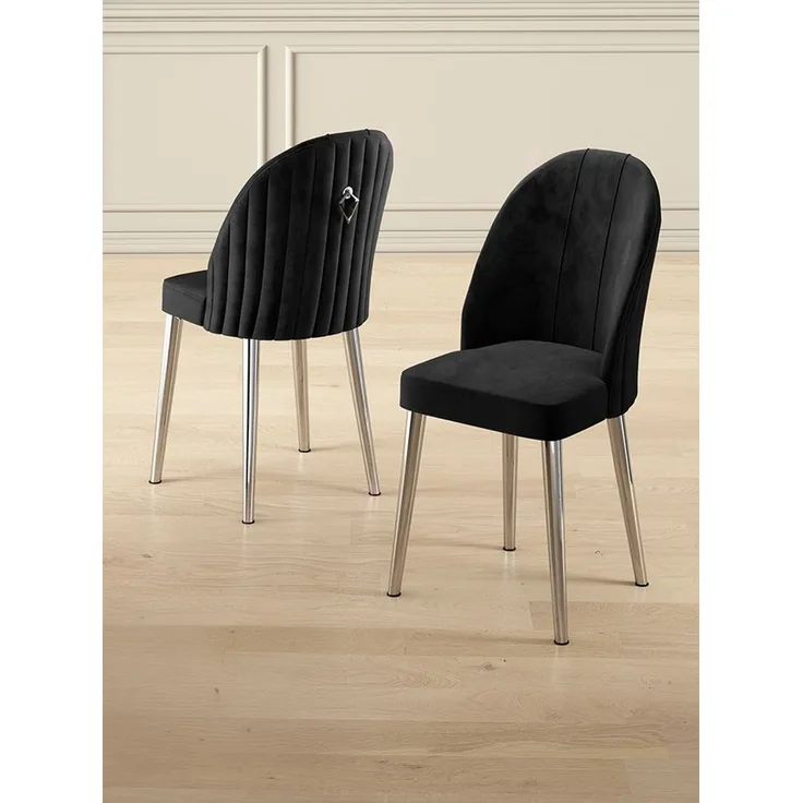 Skye Decor 'Mara - Black, Chrome' Stuhlset (2-teilig), Schwarz / Chrom, 44 x 90 x 42 cm