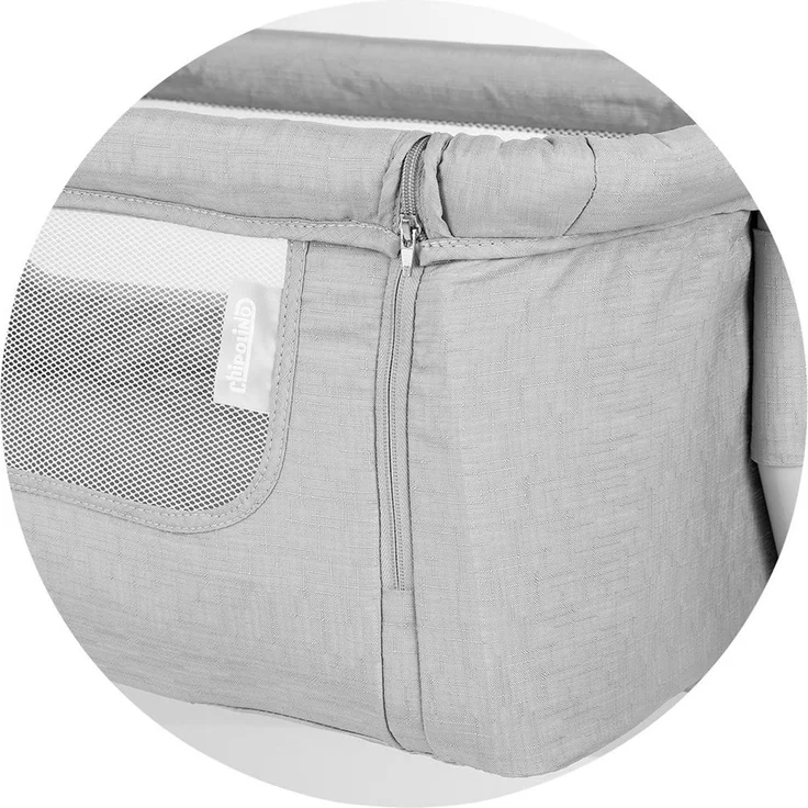 Chipolino Beistellbett Eleganza Matratze höhenverstellbar klappbar Räder Tasche rosa – Bild 5