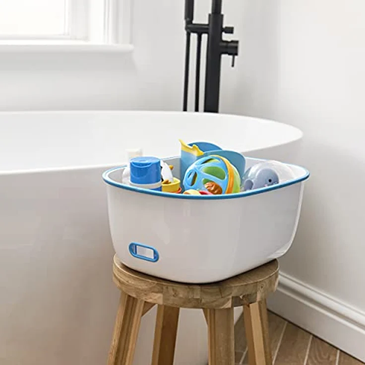 Prince Lionheart Step Stool | Tritthocker | Anti-Rutsch-Ober- und Unterseite | Leicht zu reinigen | Handgriffe | Vielseitig | Aufbewahrung | Badezimmer Booster | Handwaschbecken - Blau – Bild 10