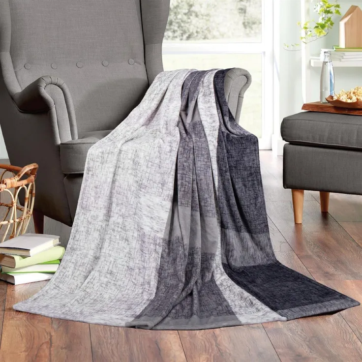 Home & Living Kuscheldecke 150 x 200 cm ( Anthrazit ) - Öko-Tex 100 - Flanelldecke, Tagesdecke mit Cashmere Touch, hochwertige Decke