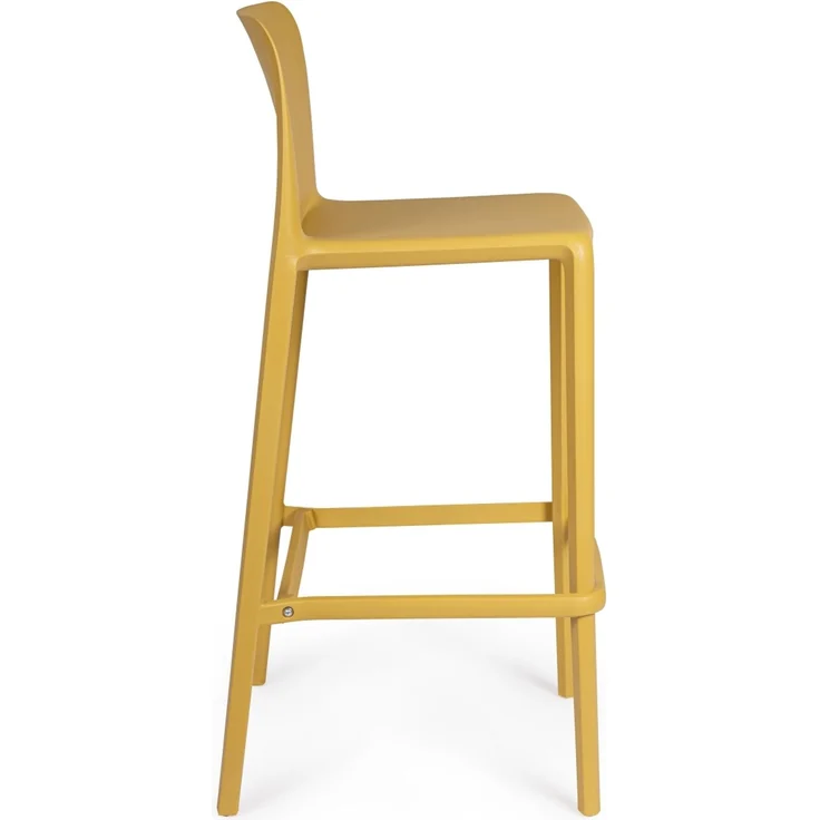 Barhocker Chloris 4er-Set aus Kunststoff, modernes Design, ocker, mit Fußstütze, UV-beständig – Bild 2