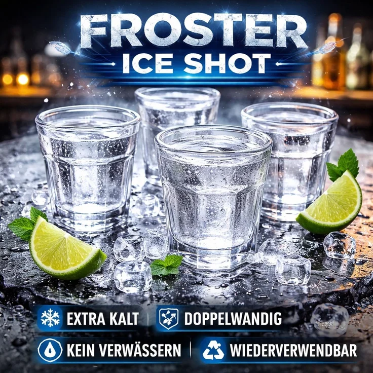 4er Set FROSTER Ice Shots Kühlende Schnapsgläser