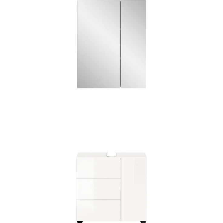 Badezimmerset Vira II - Weiß / Weiß Hochglanz – Bild 2