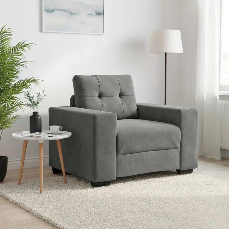 vidaXL Sessel Dunkelgrau 100x78x80 cm Samt 4105099 – Bild 1