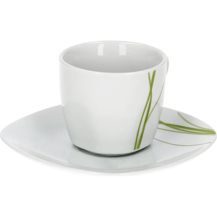 Van Well Bali Espressotasse + Untertasse im 2-tlg.-Set, Liniendekor, edles Marken-Porzellan – Bild 2