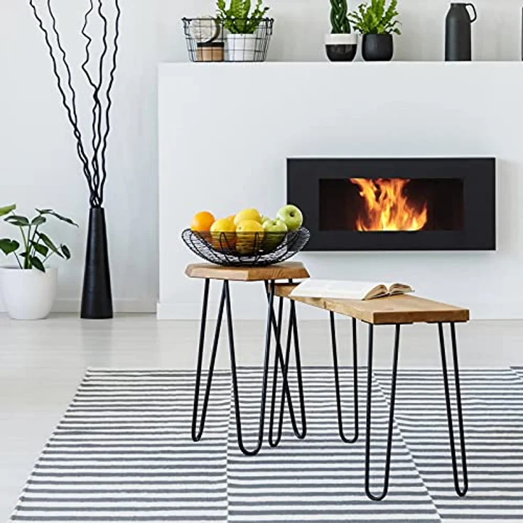 VENDOMNIA Tischbein Hairpin 4er Set, Metall, aus Stahl, 2 oder 3 Streben, Größenwahl, Haarnadel Möbelfüße,Hairpin Legs Tischgestell,Couchtisch, Schreibtisch – Bild 5