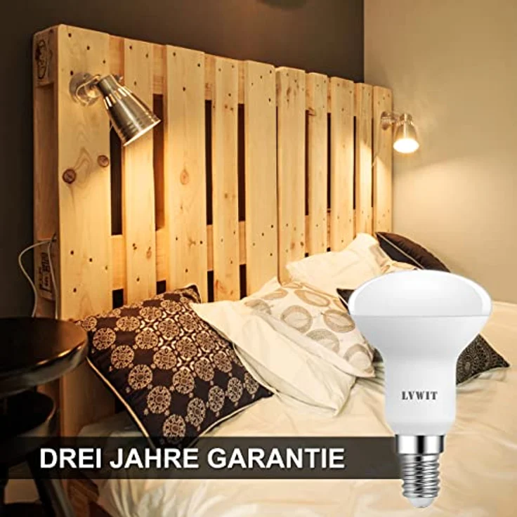LVWIT 6er Pack E14 LED Lampe Warmweiss 4.9W, Reflektorlampe 470 lm, 2700K, E14 LED Reflektor R50 Strahler ersetzt 40W Glühbrine – Bild 6