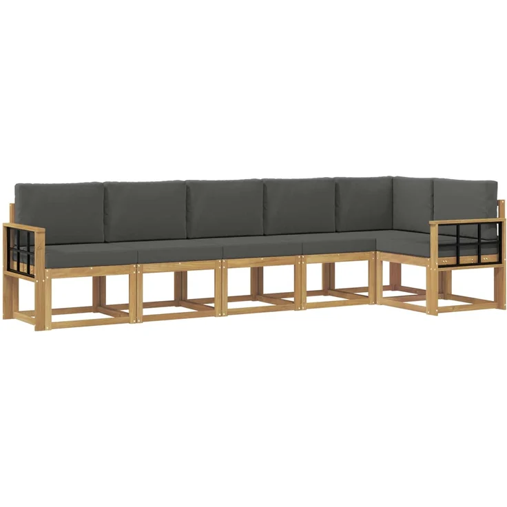 vidaXL Outdoor-Sofagarnitur 6 stk. Weiß und Anthrazit Polyester 3387711 – Bild 2