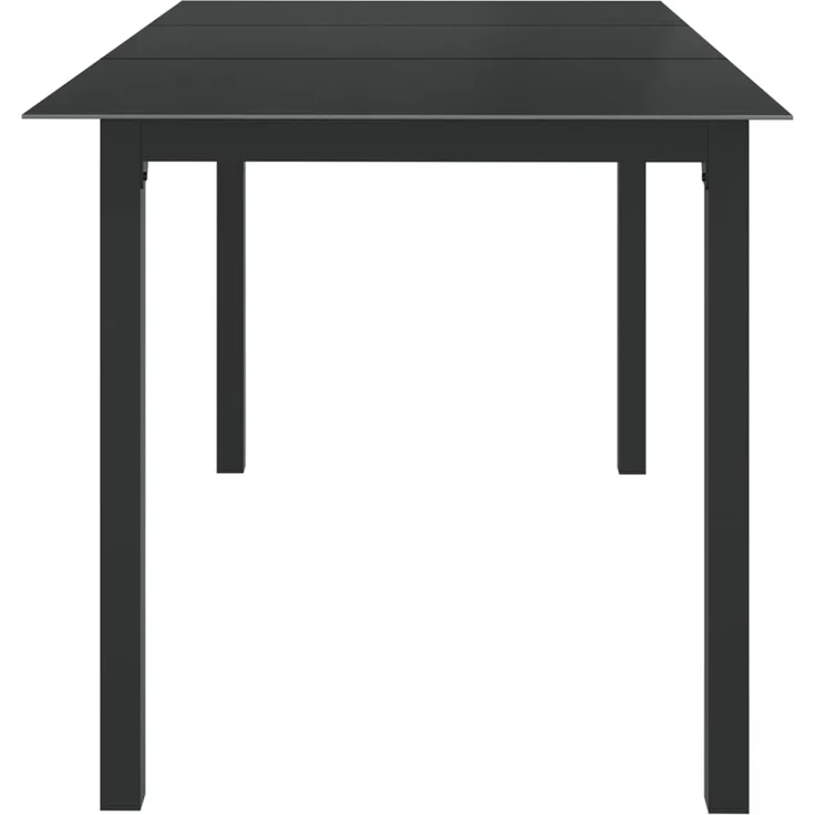 Gartentisch, Beistelltisch, Balkontisch Schwarz 150x90x74 cm Aluminium und Glas – Bild 3