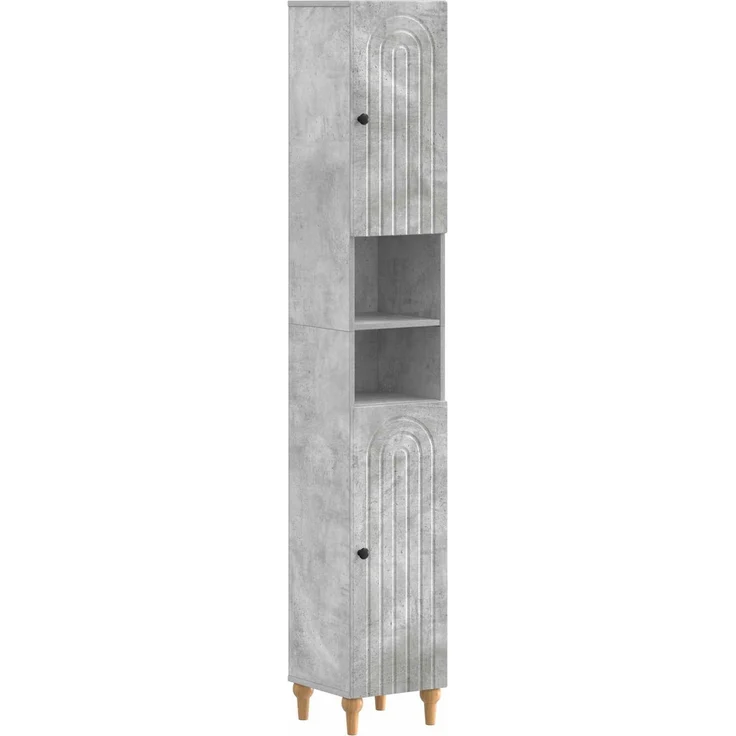 vidaXL 4-teiliges Badezimmer-Schrank-Set ALKMAAR Betongrau 3417912 – Bild 6