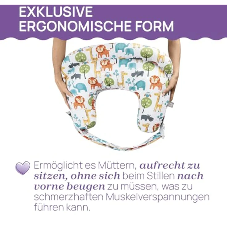 Boppy Deluxe Stillkissen, Brust und Flasche Fütterung Unterstützung, ergonomische Form mit Mutter und Baby zu unterstützen, volle Polsterung, abnehmbar und waschmaschinenfest, 0M + – Bild 3