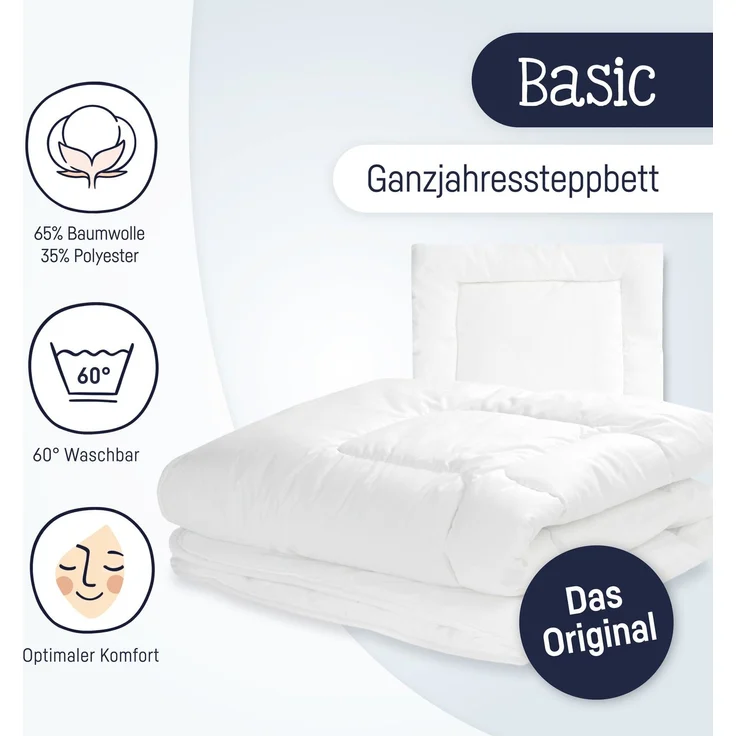 Julius Zöllner 'Hygienika' Kissen und Bettdecke, 100/135+40/60 – Bild 9