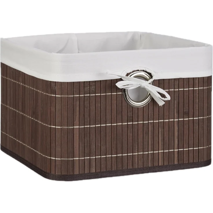 Relaxdays 4x Aufbewahrungskorb Bambus, braun – Bild 8