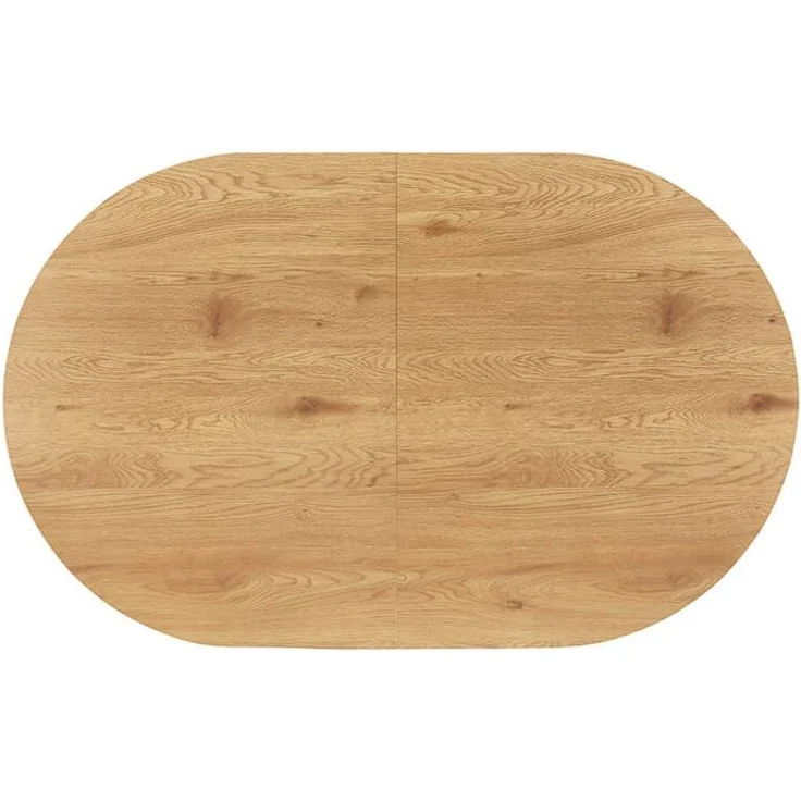 HOME DELUXE Essgruppe Oval Ausziehbar inkl. Sternfuß - 160 x 100 cm Light Oak 8 Stühle Grau / Braun – Bild 5