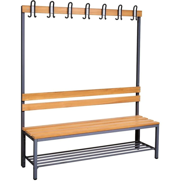 Garderobenbank einseitig mit Schuhrost 150 cm anthrazit – Bild 7