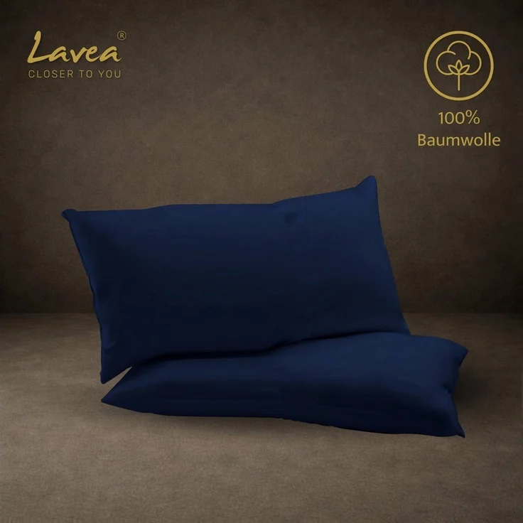 Lavea Kissenbezug 2er Set 100% Baumwolle flauschig, Jasmin, Kissenhülle, Kissenbezüge, (2 Stück), pflegeleicht, langlebige Qualität, mit Reißverschluss – Bild 4