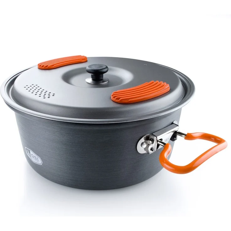 GSI Outdoors 50192 Campingtopf 2 L Halulite Aluminium grau/orange Silikon