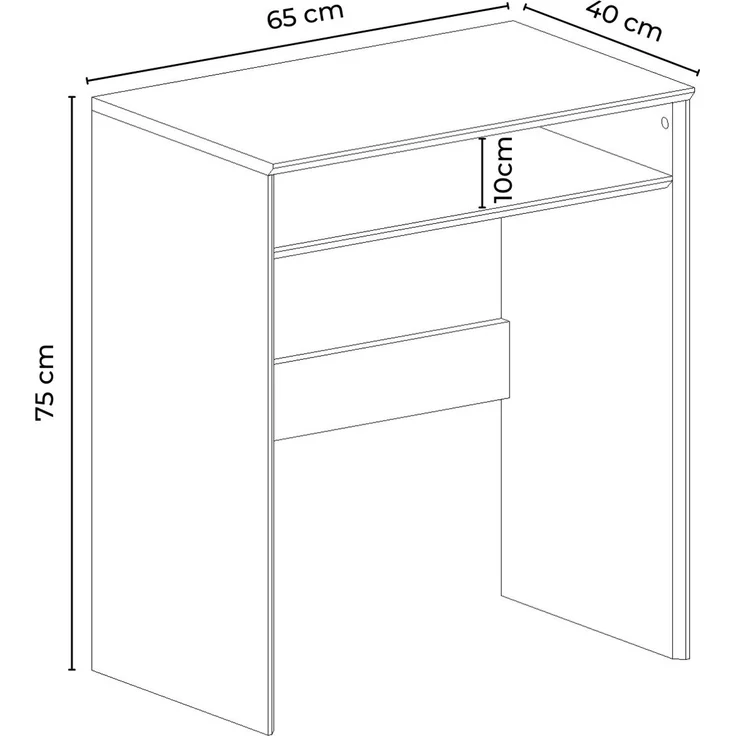 Skye Decor 'Zeyna - Sonomo Oak, White' Schreibtisch, Sonoma-Eiche / Weiß, 65 x 75 x 40 cm – Bild 4