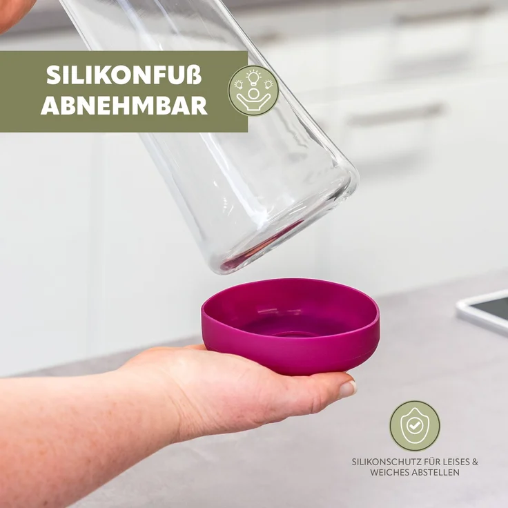 bremermann Karaffe CAROLA mit Silikonfuß - zerlegbarer Deckel - 1 Liter – Bild 5