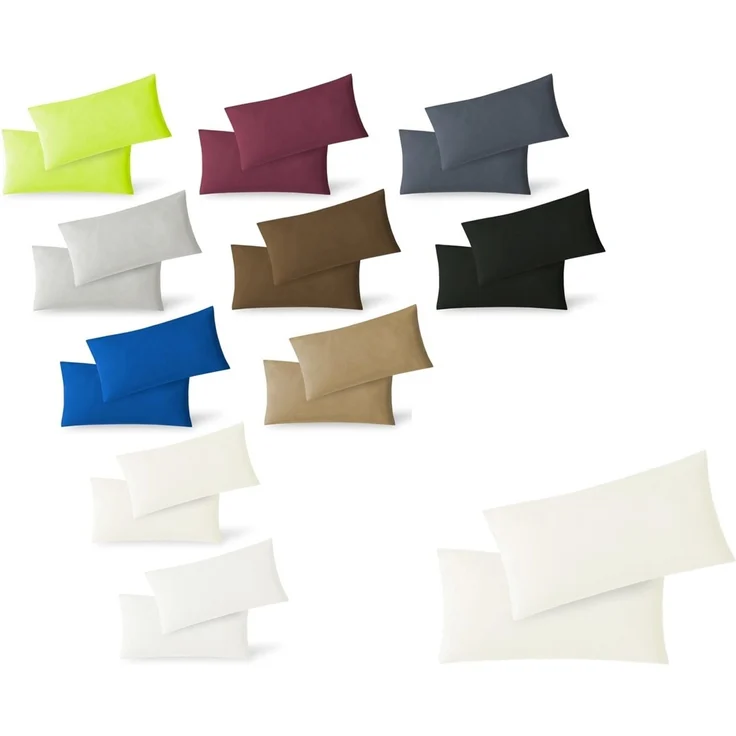 Jersey Kissenbezug, 2er Set, Baumwolle, Natur, 40x60 cm – Bild 1