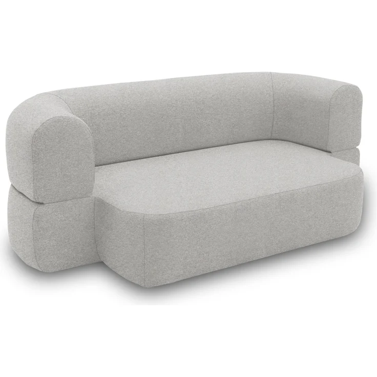 DOMO. collection Sofa 700 019, 2-Sitzer Schlafsofa, Ovale Form, Schlaffunktion, Inklusive Nierenkissen, Federkern Polsterung, 2er Couch, 208 x 115 x 78 (BxTxH), grau – Bild 2