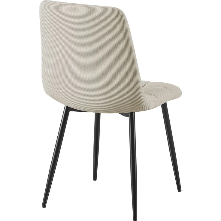 CLP 2er Set Esszimmerstuhl Tilde gepolstert mit Rückenlehne bis 150 kg belastbar - Farbe:creme;Material:Cord – Bild 5