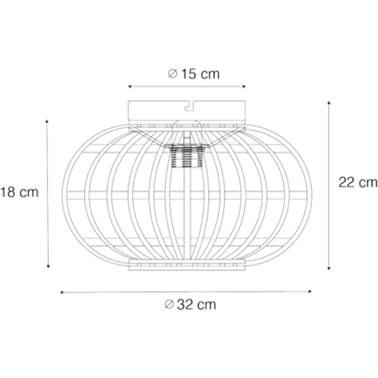 Qazqa Deckenleuchte Amira, ohne Leuchtmittel, E27, Naturel, Orientalisch, Bamboo, 1-flammig – Bild 3