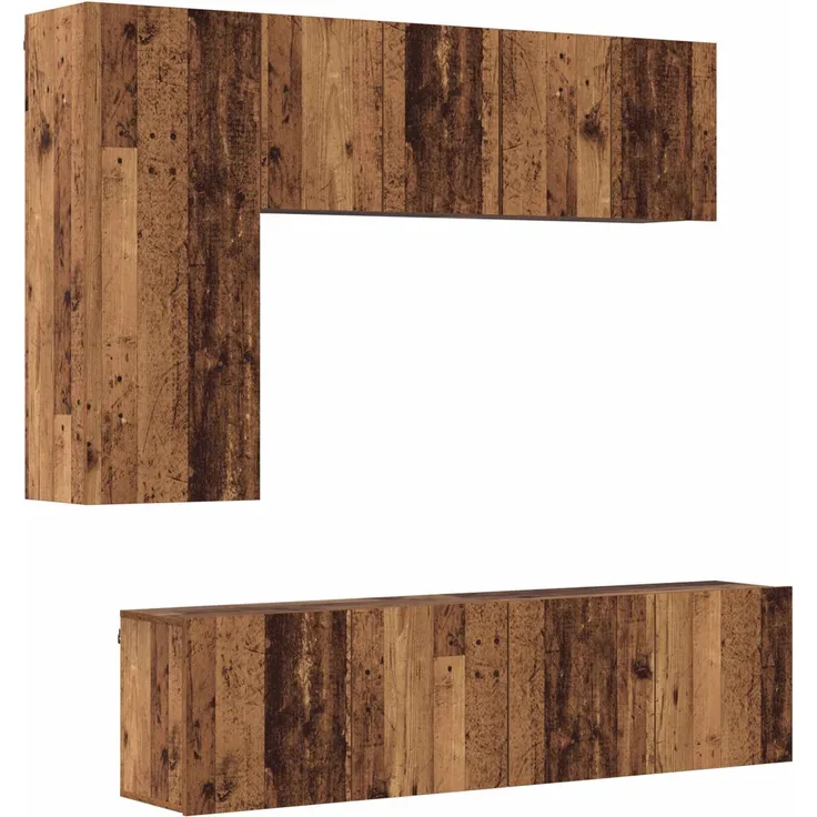 vidaXL TV-Wandmöbel Wandmontiert 5 pcs Altholz Holzwerkstoff 3402770