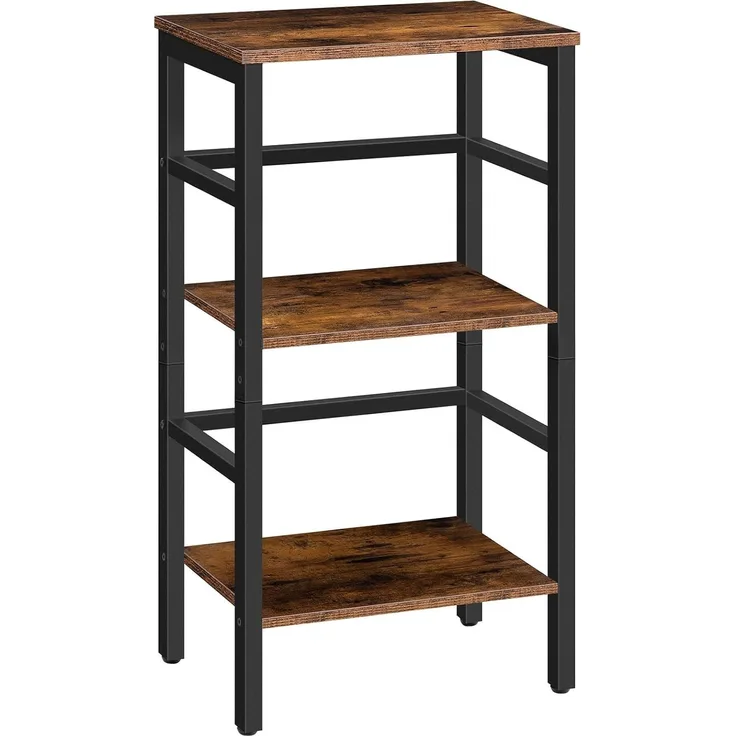 HOOBRO Leiterregal, Standregal, 3 Ebenen Bücherregal, Querstangen-Design, Multifunktionales Ablageregal, Stabiler Metallrahmen, Industriestil, für Wohnzimmer, Schlafzimmer, Arbeitszimmer EBF80CJ01