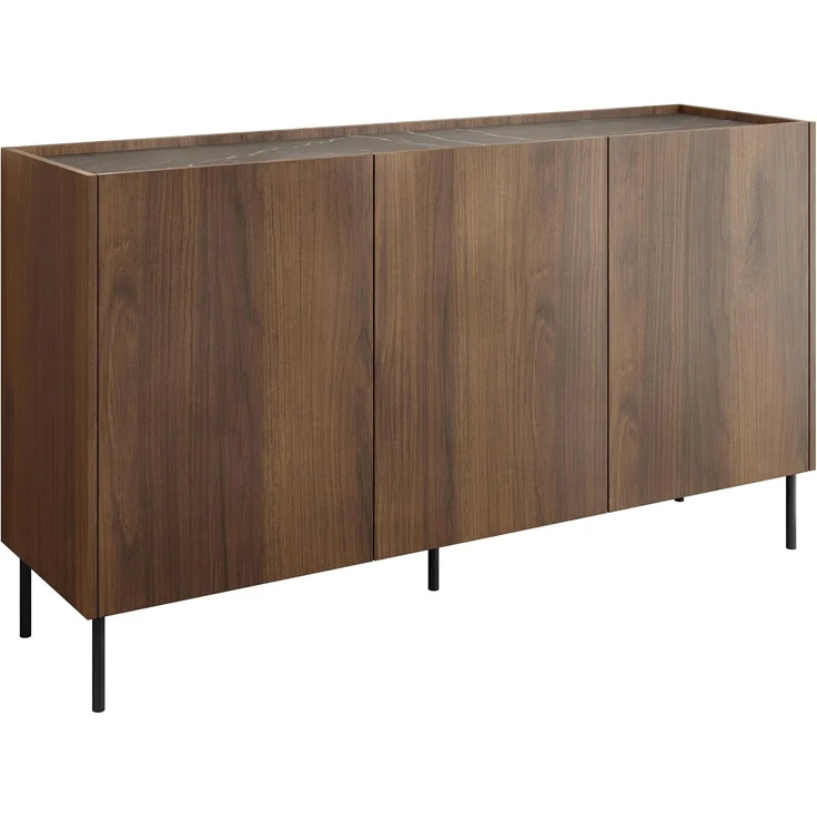 Kommode Tewos K144 (Farbe: Nuss Warmia / Nuss Warmia + Marmor Schwarz) – Bild 4