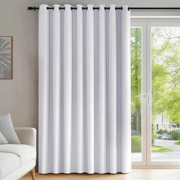 Deconovo Verdunkelnde Gardinen mit Ösen Blickdicht Türvorhang Silber Grau | 1 Stück, H214 x B254 cm, Hitzeschutz Gardine, Blackout Curtain, Sichtschutz, Thermovorhang für Schlafzimmer und Wohnzimmer