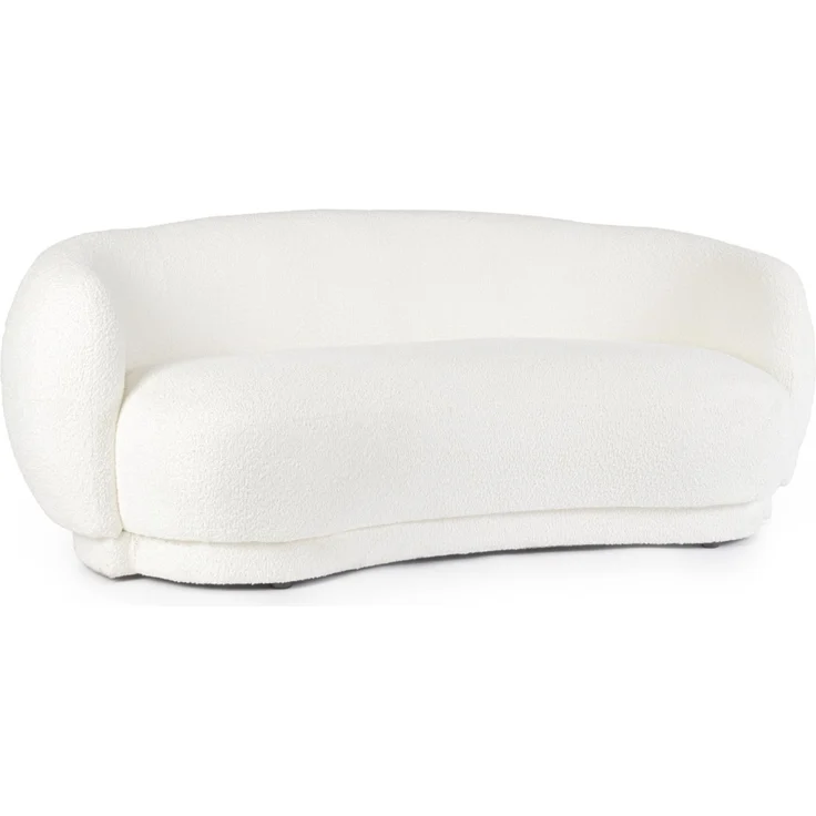 Sofa Tecla aus Boucle-Stoff, skandinavischer Stil, Weiß, 2-3 Sitzplätze, gepolstert – Bild 1