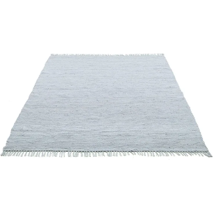 THEKO Teppich Happy Cotton Fleckerl, handgewebt, rechteckig, Höhe: 5 mm, Flachgewebe, reine Baumwolle, meliert, mit Fransen, auch als Läufer