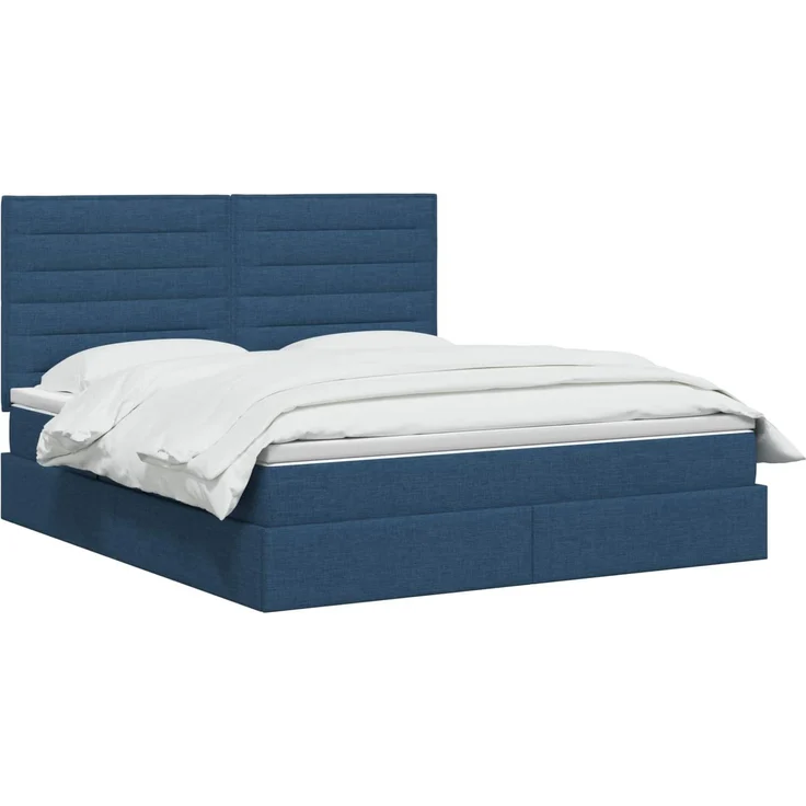 vidaXL Aufbewahrungsbett mit Matratze Blau 180 x 200 cm Stoff 3459461 – Bild 3