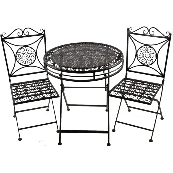 Tischset Santos aus Metall klappbar 3-tlg. - Gartenmöbel Sitzgarnitur – Bild 1