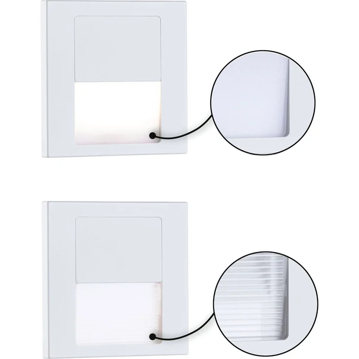 LED Wandeinbauleuchte Tsaro eckig 80x80mm 1W 80lm 230V 2700K Weiß matt – Bild 9