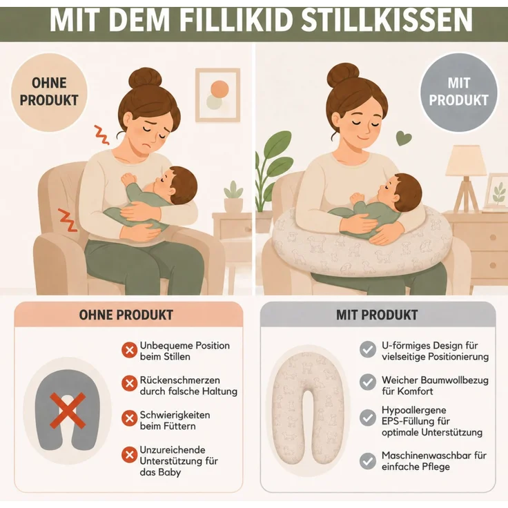 Fillikid Stillkissen Stillkissen EPS Mikroperlen 190 cm Exklusiv – Bild 6
