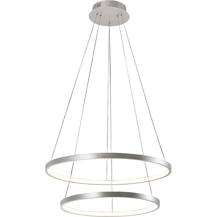 LED Hängeleuchte, Ringe, silber, Höhenverstellbar, D 50 cm – Bild 2