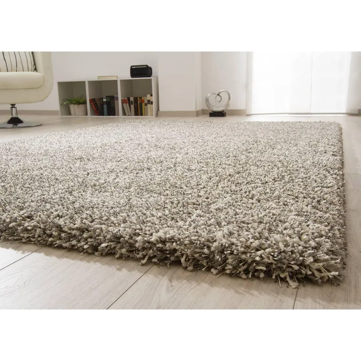 Hochflor Teppich Twilight - rund, Farbe: Silber meliert, Größe: Ø 200 cm