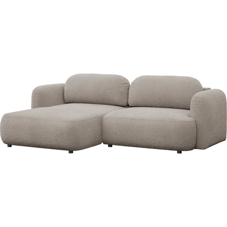 Selsey Tvoya Ecksofa mit Schlaffunktion, Ottomane links, Bouclé Beigegrau – Bild 1