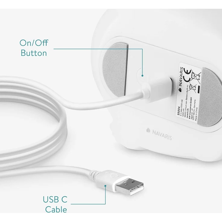 Navaris LED Nachtlicht Dino Design - mit Micro USB Kabel wiederaufladbar - RGB Farbwechsel Kinder Nachttischlampe - Dinosaurier Schlummerlicht – Bild 4