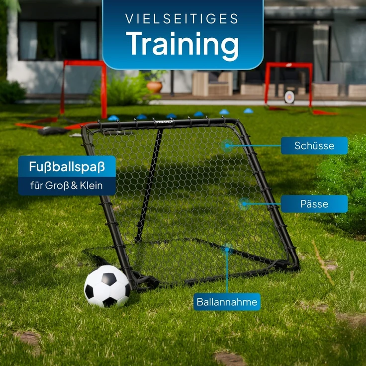 ArtSport 'Power Pass' Fußball Rebounder, verstellbar, Stahl schwarz, 100x100 cm – Bild 6